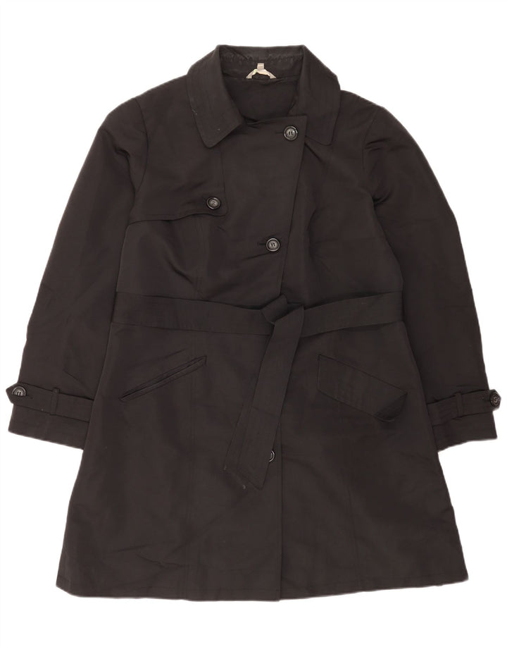 Marks & Spencer Trench Coat til kvinder UK 16 Stor sort polyester