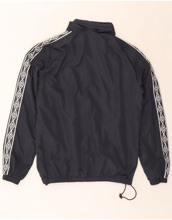 UMBRO Grafisk træningsdragt med hætte til mænd, lille jakke, lille marineblå polyester