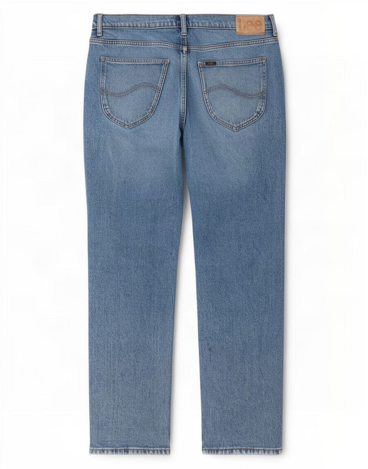 Lee Herre West Straight Jeans W34 L32 Blå Bomuld