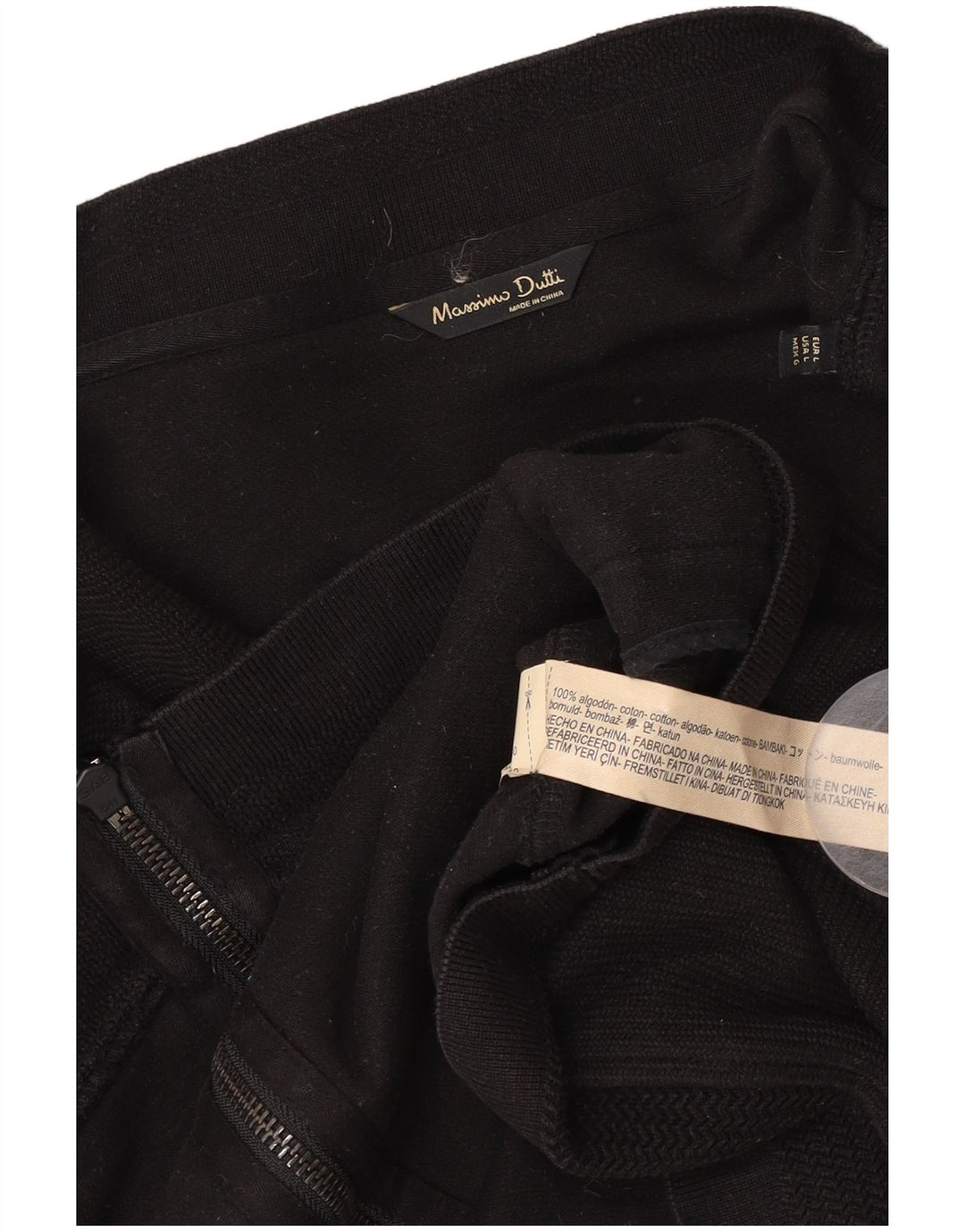 Massimo Dutti Herre Cardigan Sweater Stor Sort Bomuld