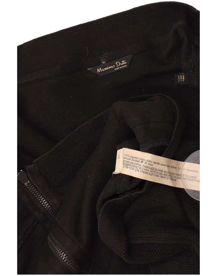 Massimo Dutti Herre Cardigan Sweater Stor Sort Bomuld
