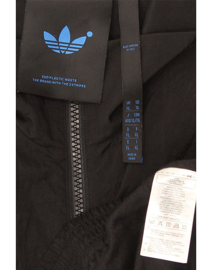 Adidas Herre Loose Fit Bomber Jacket UK 42 XL Sort Polyamid