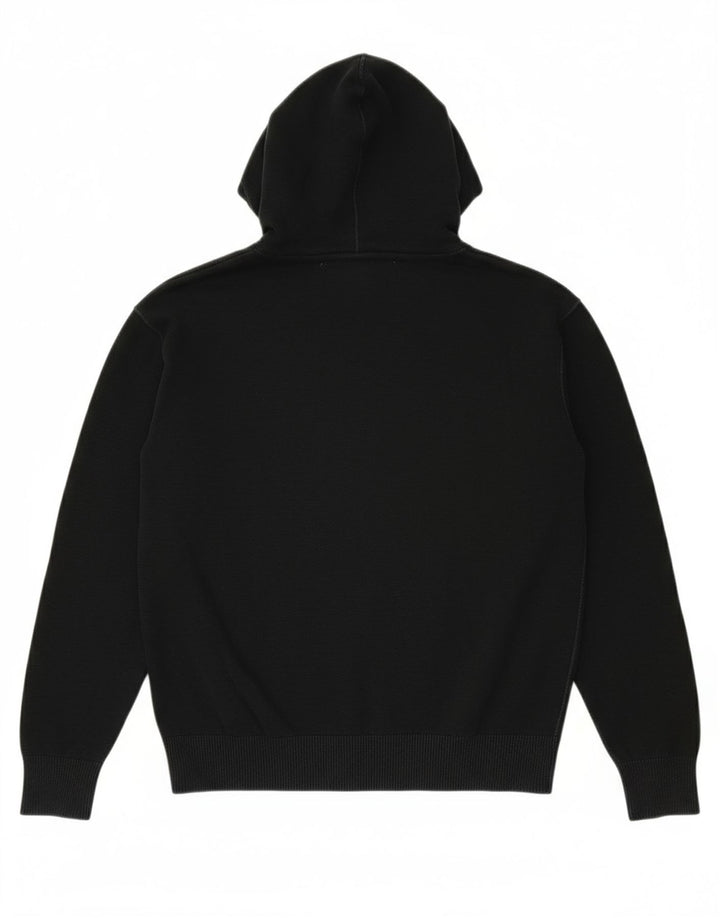 GAS Mens Hoodie Jumper Small Black Cotton