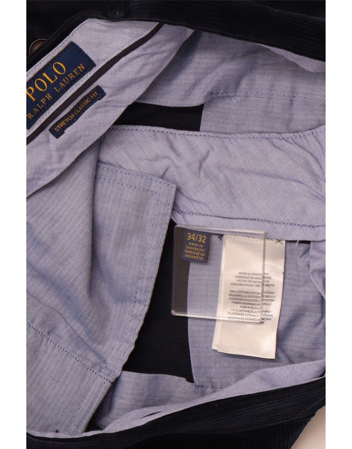 POLO RALPH LAUREN Herre Classic Fit Corduroy Bukser W34 L32 Marineblå