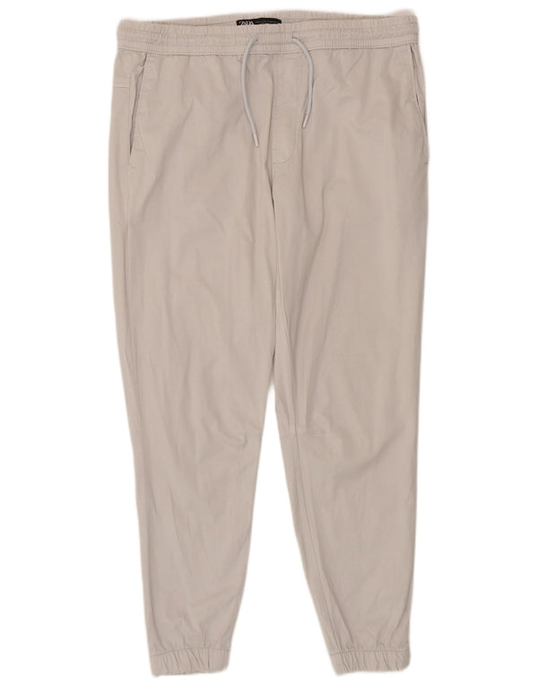 Zara Herre Joggers Chino Bukser XL W38 L28 Beige Bomuld