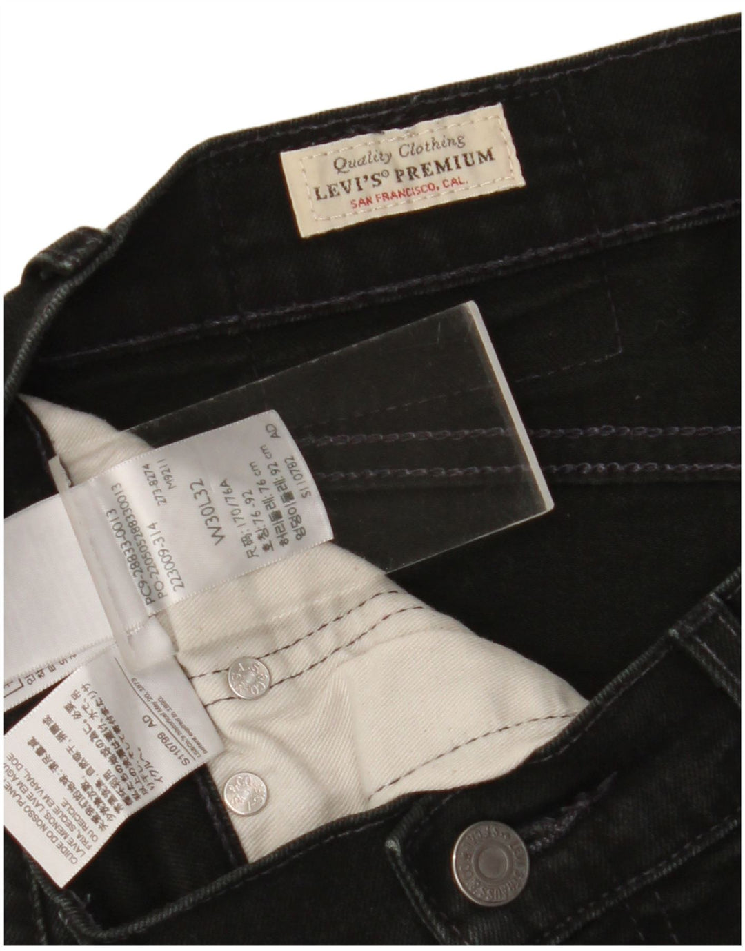 Levi's Slim Jeans til mænd W30 L29 sort bomuld