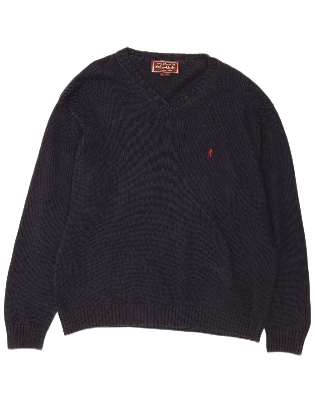 Marlboro Classics Herre V-hals sweater 2XL marineblå