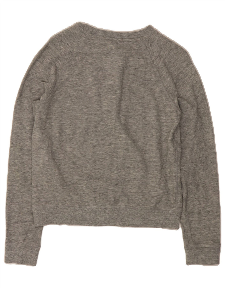 LEVI'S Womens Crop Graphic Sweatshirt Jumper UK 10 Small Grey Cotton Vintage Levi's and Second-Hand Levi's from Messina Hembry 