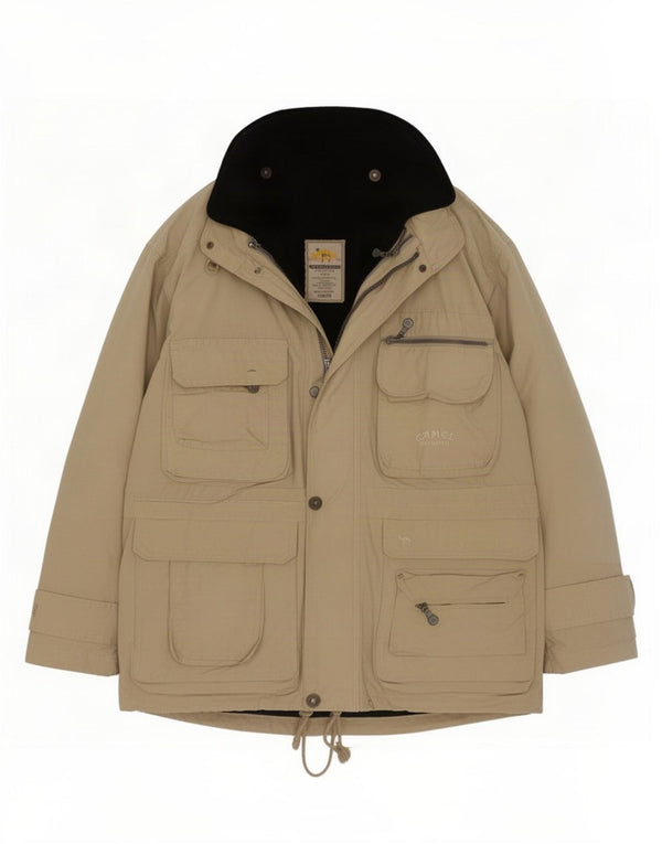 Camel Active Mens Workwear Hooded Windbreaker Coat UK 44 2XL Beige