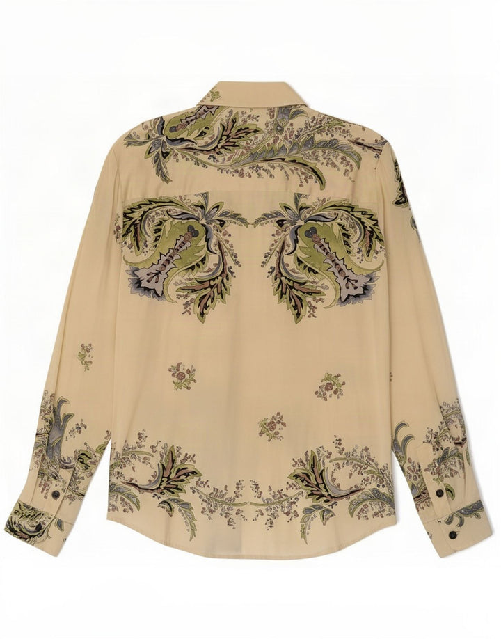 Sfarzo Dameskjorte UK 14 Medium Beige Floral Silke