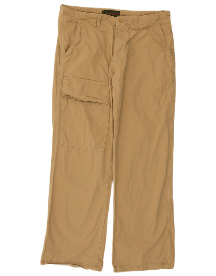 Timberland Herre Bootcut Cargo Bukser W33 L29 Beige Bomuld