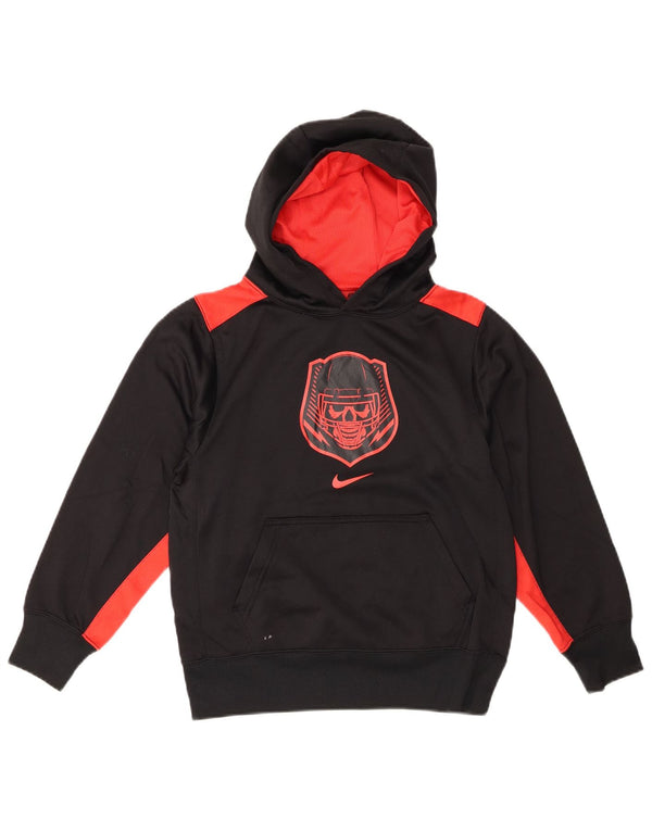 Nike drenge grafisk hættetrøje 10-11 år medium sort farveblok