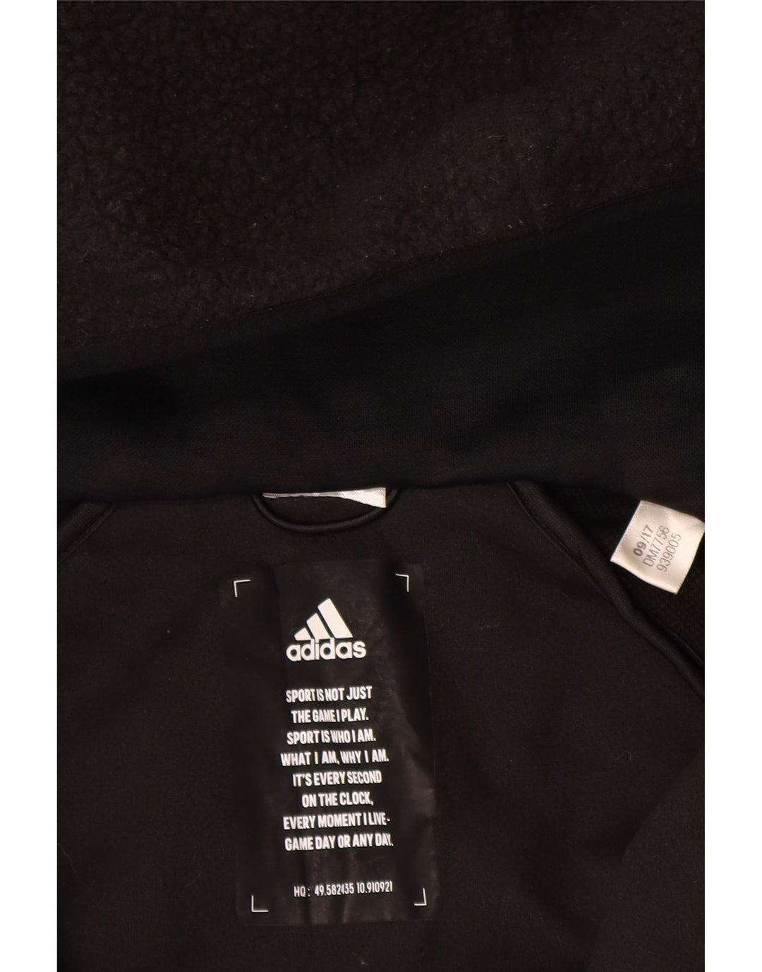ADIDAS Fleecejakke med hætte til mænd UK 38 Medium Sort