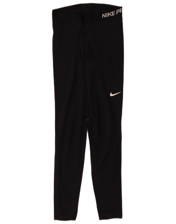 Nike Dame Dri Fit Grafiske Leggings UK 8 Lille Sort