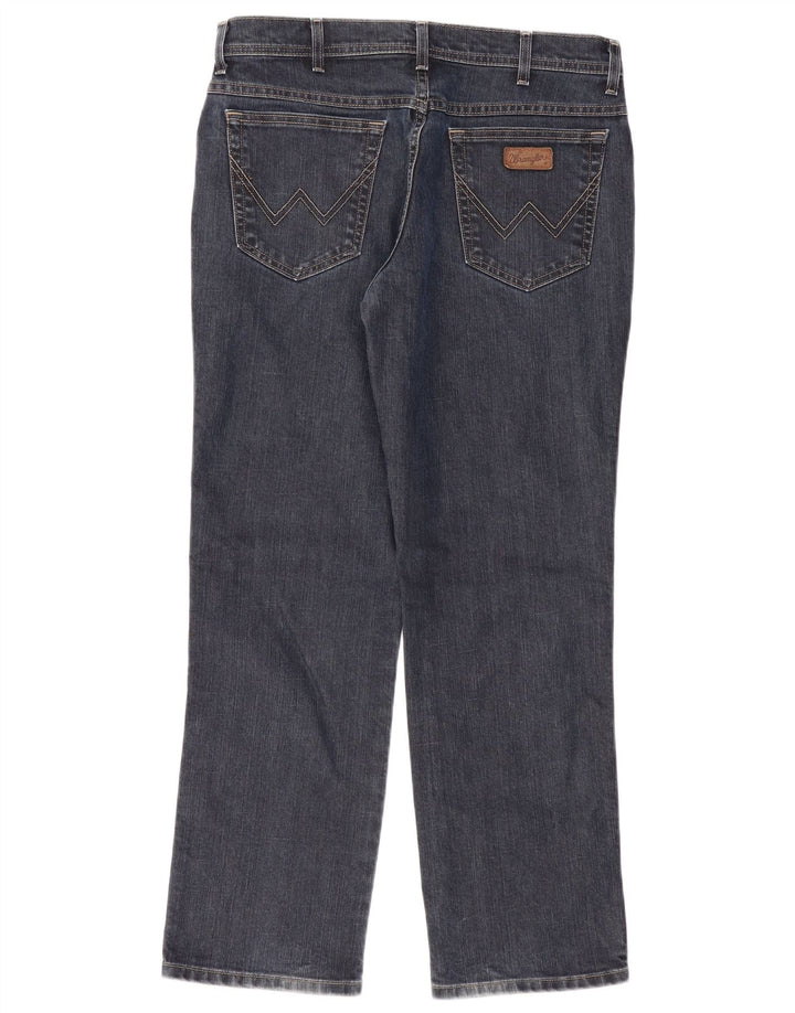 Wrangler Herre Texas Stretch Straight Jeans W35 L30 Marineblå Bomuld