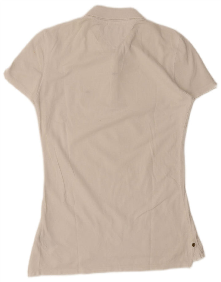Tommy Hilfiger Dame Polo Shirt UK 12 Medium White Bomuld