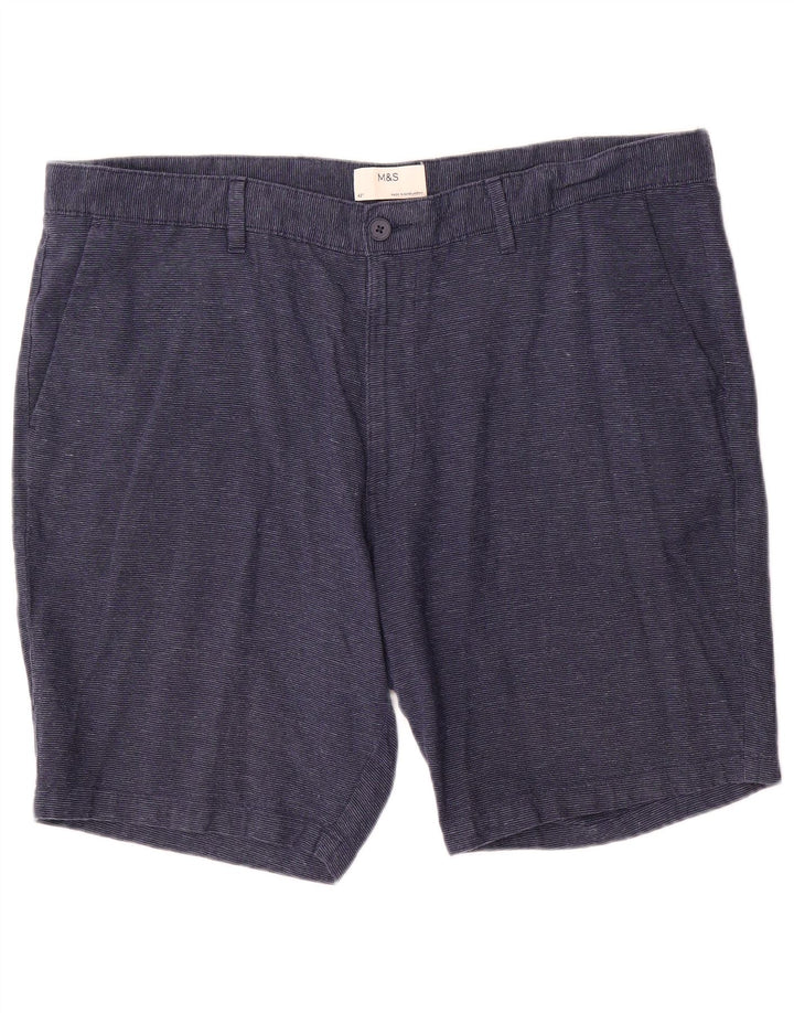 Marks & Spencer Herre Chino Shorts W42 2XL Blå Linen