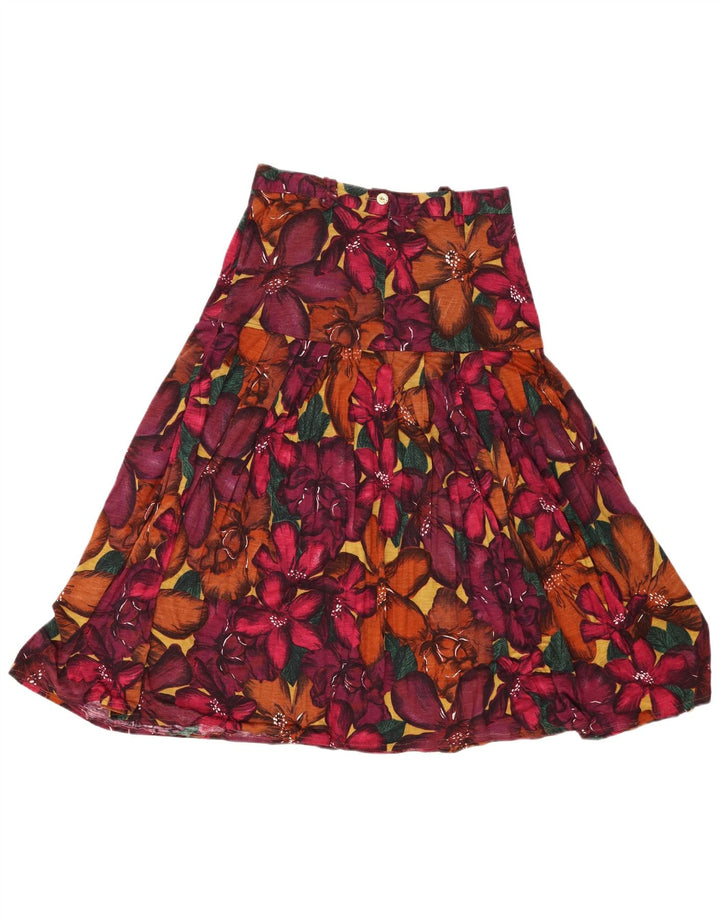 Vintage A-line nederdel til kvinder IT 42 Medium W26 Flerfarvet blomster