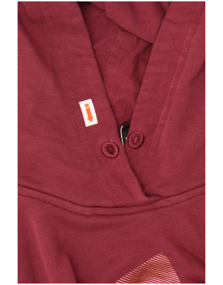 ADIDAS Dame Oversized Crop Graphic Hoodie Jumper UK 8/10 Small Burgundy
