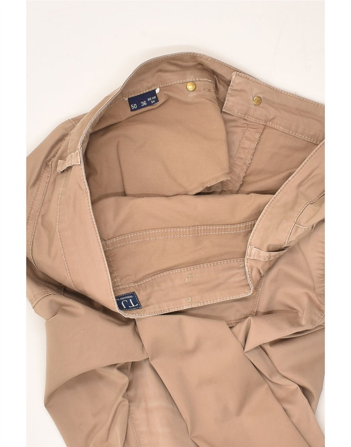 TRUSSARDI Womens Straight Casual Trousers W34 L32 Brown | Vintage Trussardi | Thrift | Second-Hand Trussardi | Used Clothing | Messina Hembry 