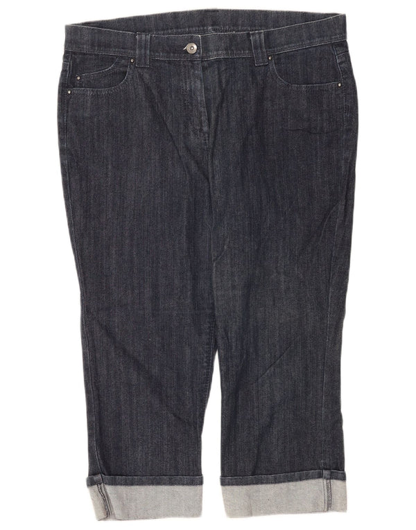 Marks & Spencer Dame Capri Jeans UK 16 Large W34 L20 Marineblå Bomuld