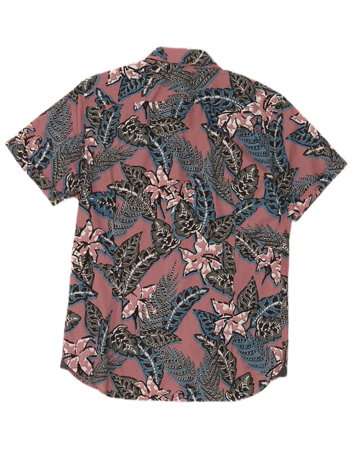Ted Baker Kortærmet Herreskjorte Størrelse 3 Medium Pink Blomsterbomuld