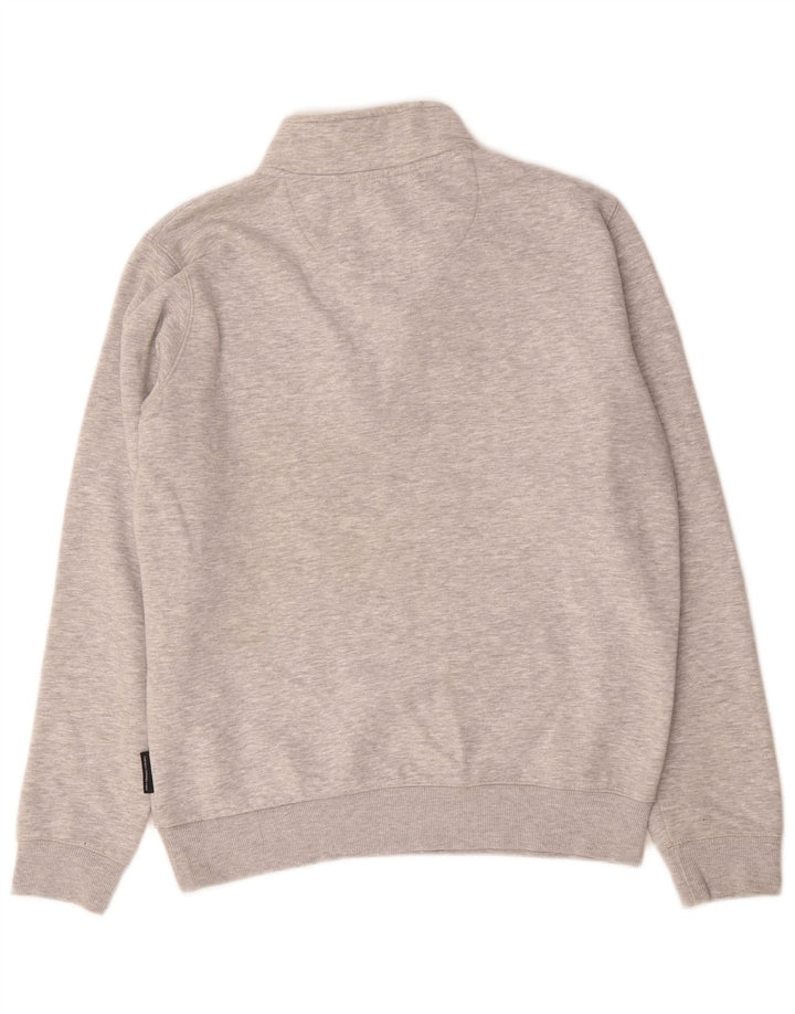 French Connection Herre Zip Neck Sweatshirt Jumper Medium Grå Flecked
