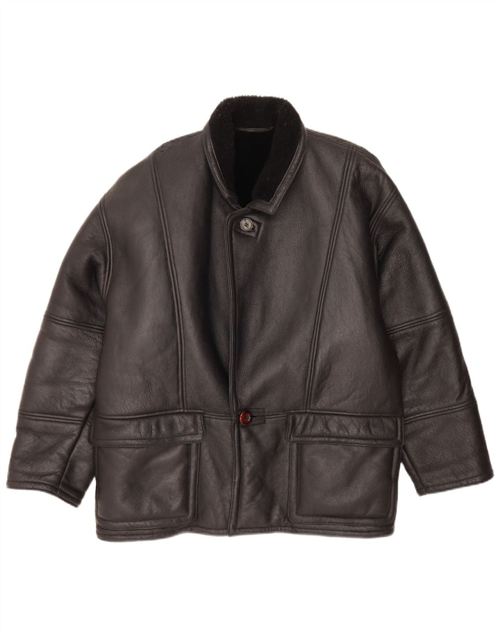 Vintage Herre Shearling Jacket IT 48 Medium Sort