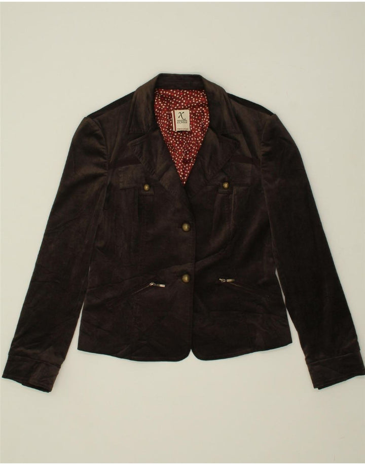 EXTESA Dame 2-knaps blazerjakke UK 12 medium brun viskose