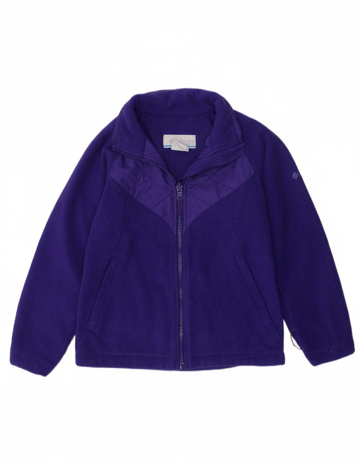 COLUMBIA Girls Fleece Jacket 7-8 Years Small  Purple Polyester
