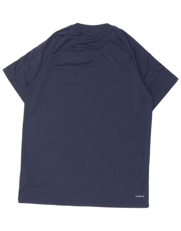 Adidas Herre Climalite T-Shirt Top Medium Marineblå Polyester