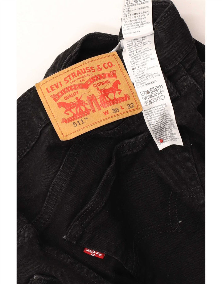 Levi's Herre 511 Slim Jeans W36 L32 Sort Bomuld