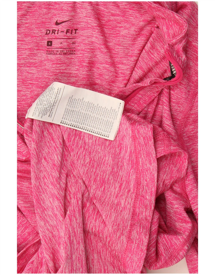 Nike sweater med lynlås til kvinder, træningsdragt Top UK 10 Small Pink Polyester