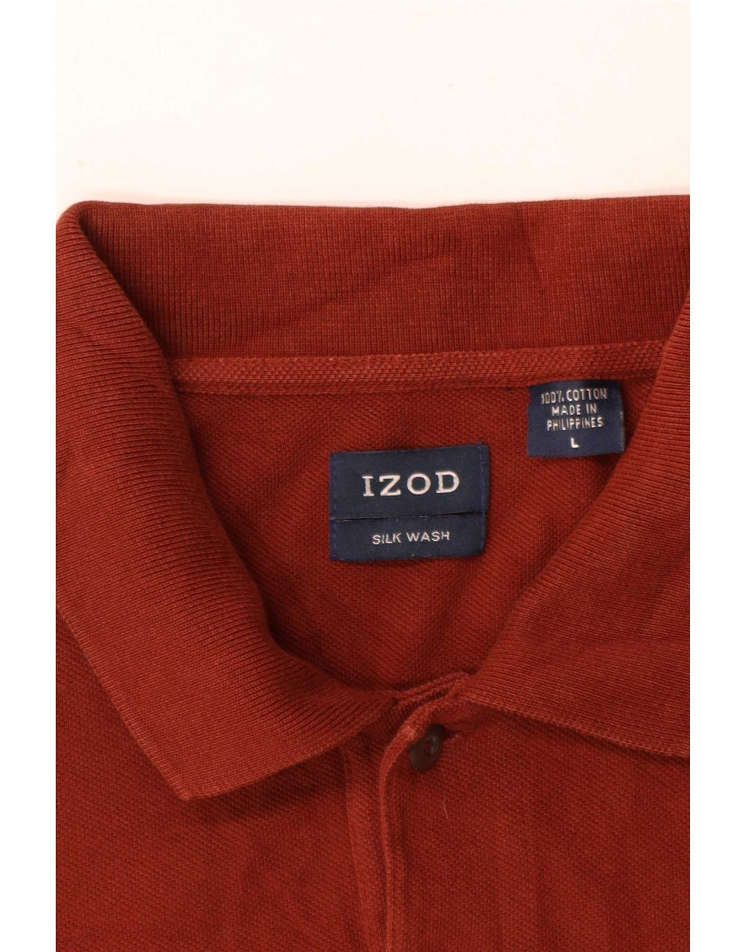 Izod Poloskjorte til mænd Stor rødbrun bomuld