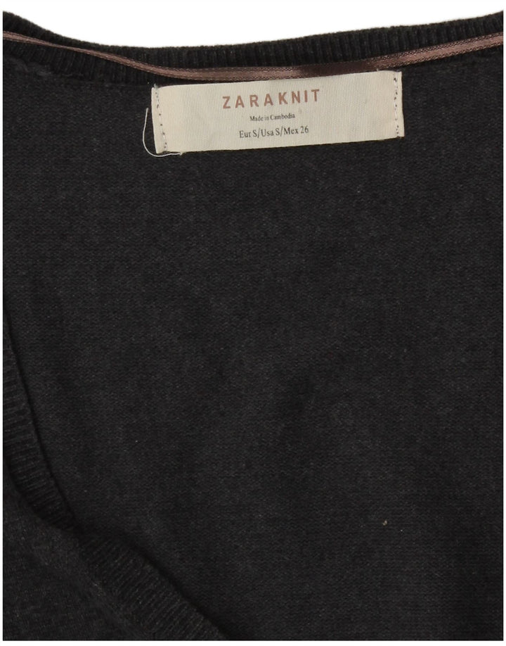 Zara Dame Cardigan Sweater UK 10 Small Grå