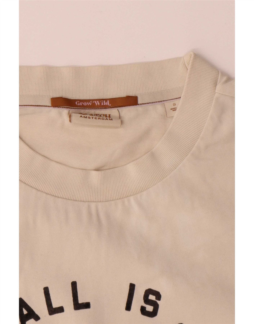 Scotch & Soda Herre grafisk T-shirt Top Lille hvid bomuld