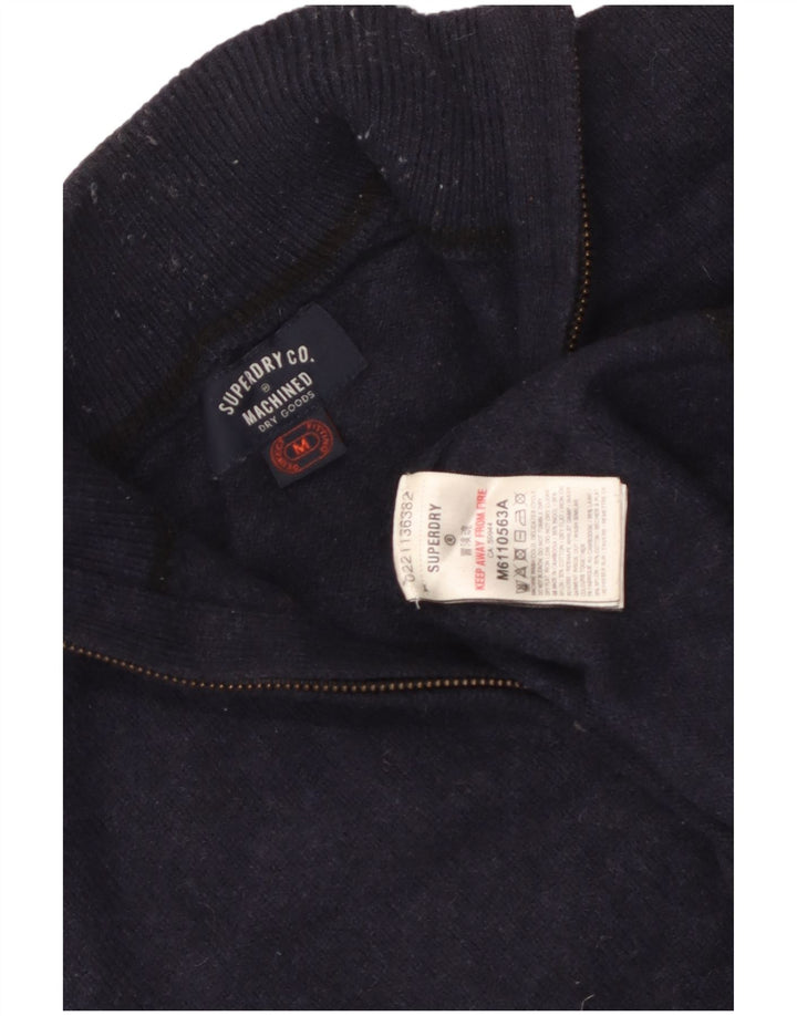 Superdry Sweater med lynlås til kvinder UK 14 Mellem marineblå uld