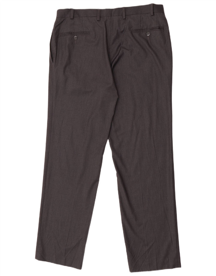 Calvin Klein Herre lige jakkesætsbukser W36 L32 Grå polyester