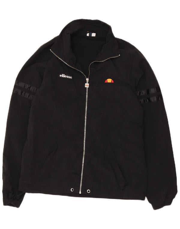 ELLESSE Womens Oversized Tracksuit Top Jacket UK 10 Small  Black