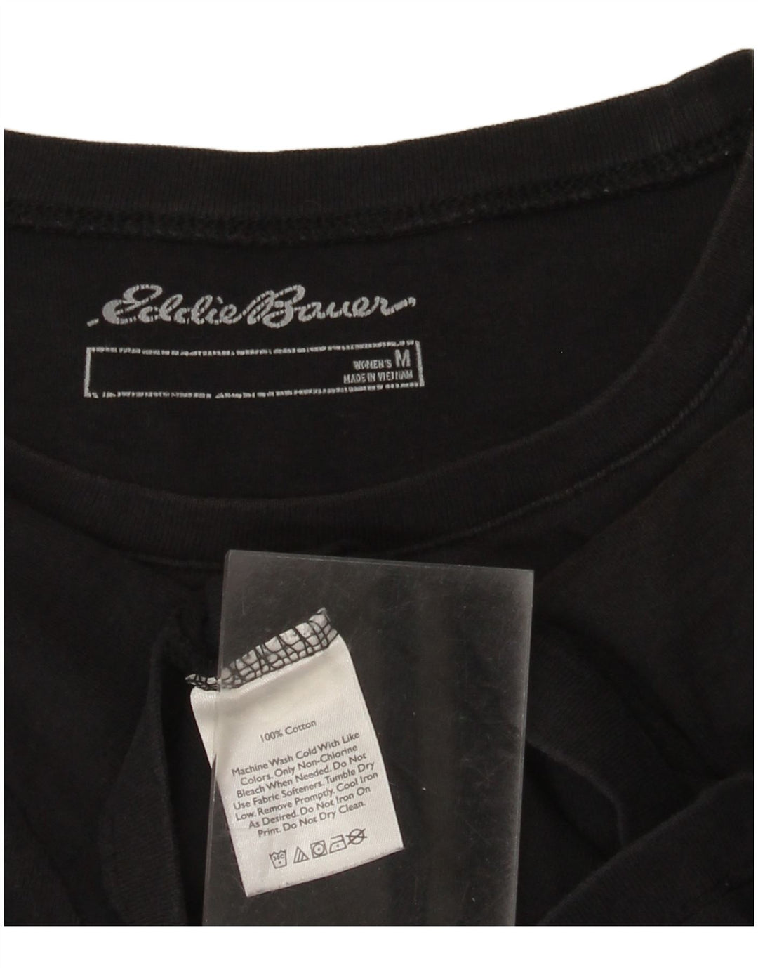 Eddie Bauer Dame T-Shirt Top UK 12 Medium Sort
