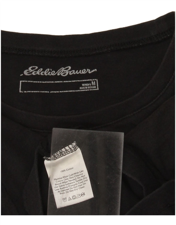 Eddie Bauer Dame T-Shirt Top UK 12 Medium Sort