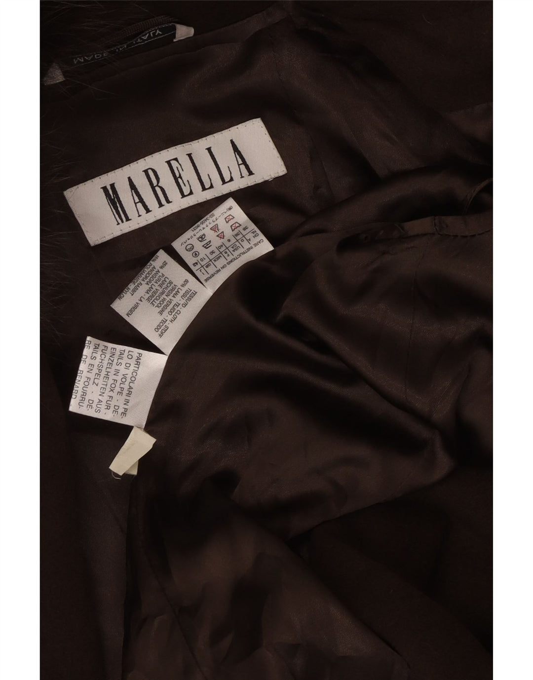 Marella Dame Oversized Overfrakke UK 10 Small Brown Virgin Wool