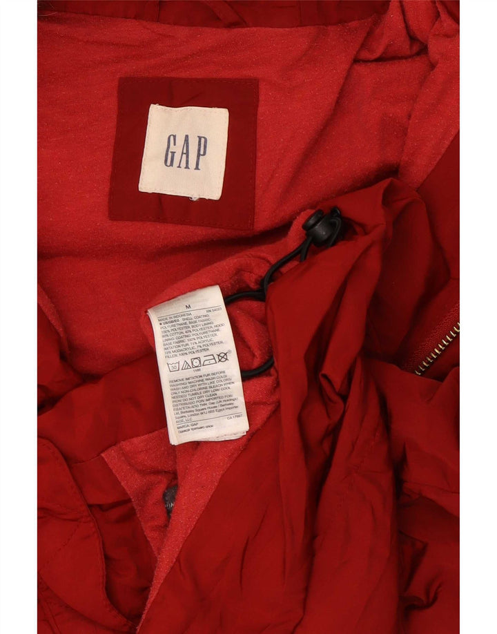 Gap Dame Hætte Polstret Gilet UK 14 Medium Rød Polyester