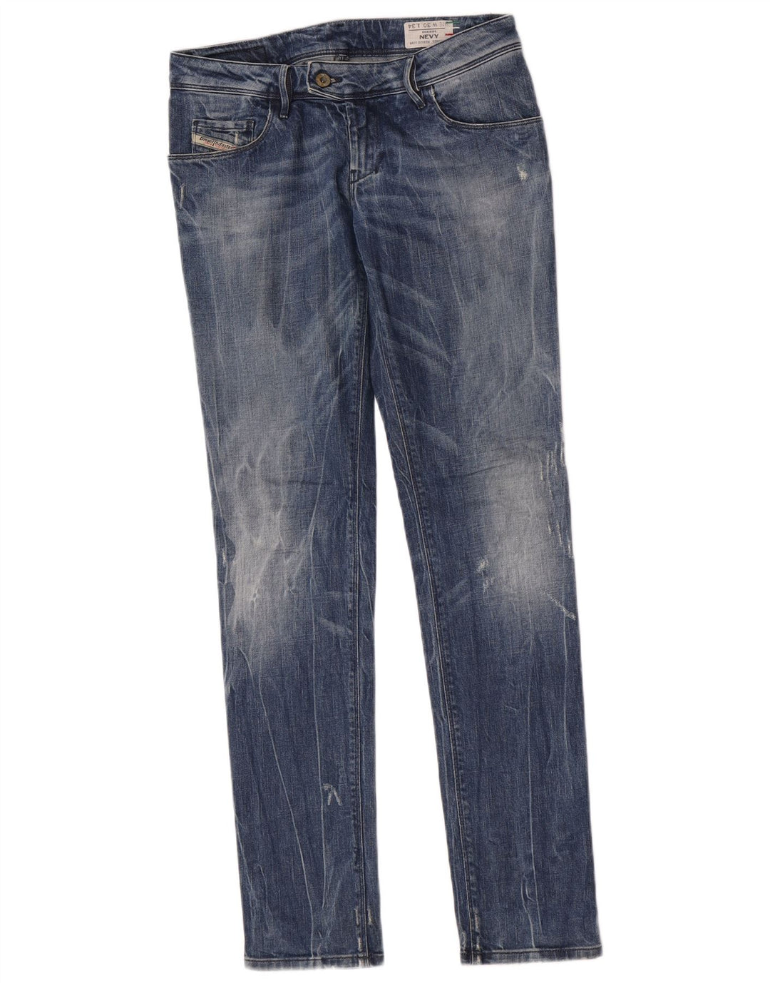 Diesel Dame Nevy Slim Jeans W30 L34 Blå Bomuld