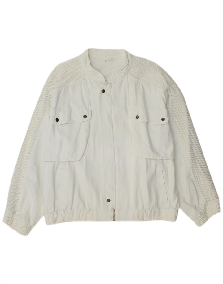 Vintage Herre Utility Jacket UK 40 Large White Cotton