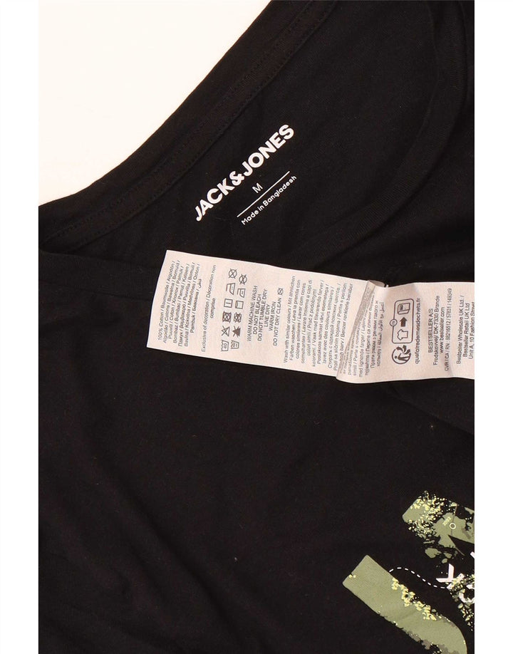 Jack & Jones Herre grafisk T-shirt Top Medium Sort Bomuld