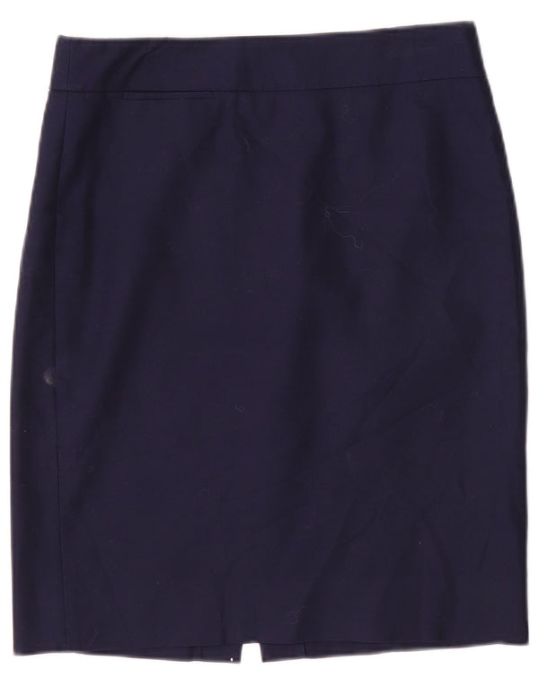 J. Crew Womens Pencil Skirt US 2 XS W28 Navy Blue Cotton