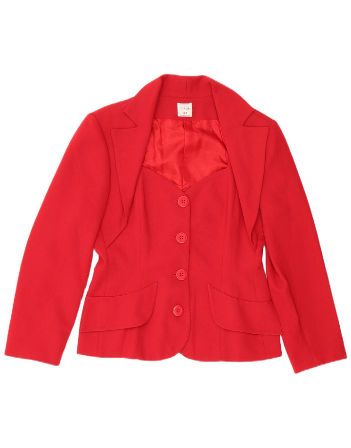 MAX DINE Womens 4 Button 2 Piece Skirt Set IT 46 Large Red Polyester