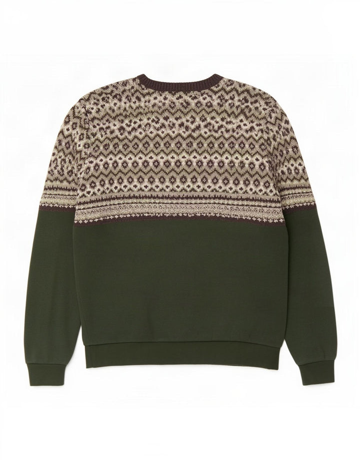 Scout Herre Boat Neck Jumper Sweater XS Green Fair Isle Polyester