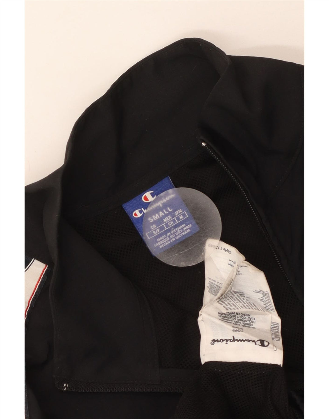 Champion Womens Crop træningsdragt Topjakke UK 10 Small Black Colourblock